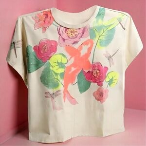 TORRID Floral Koi Relaxed Heritage Jersey Crew Tee NWT‎ Size 2X
